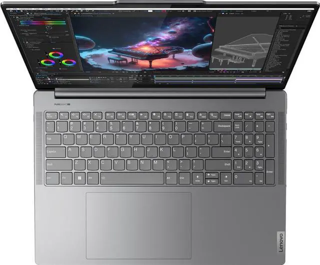 Alt view image 2 of 5 - Lenovo Yoga Pro 9 Gaming AI PC Laptop 16" 3.2K Mini LED 165Hz (Touch, 100% DCI-P3, 1200nits, HDR1000) Intel 16-Core Ultra 9 185H 32GB DDR5 1TB SSD GeForce RTX 4060 Backlit Win11Pro Gray