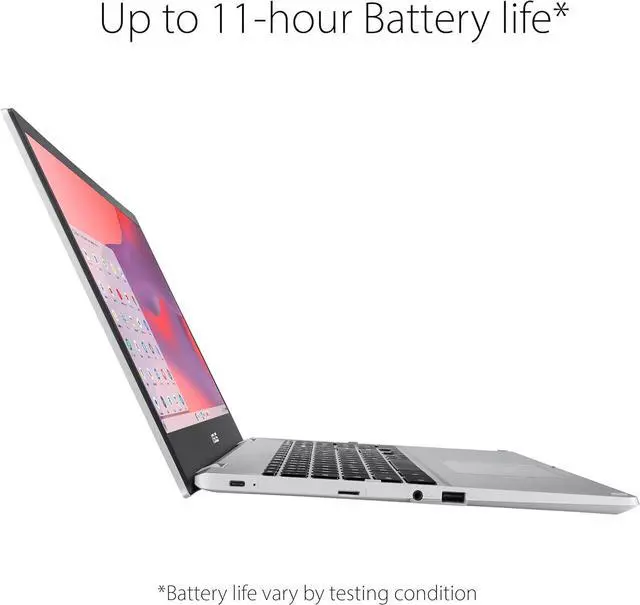 Alt view image 3 of 5 - Asus Chromebook CX1 Student Laptop 15.6" FHD Anti-Glare Intel Celeron N4500 8GB DDR4 64GB eMMC + 128GB SD Card USB-C Long-Lasting Battery