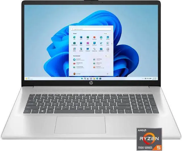 Main image of HP 17 Business Laptop 17.3" FHD IPS AMD Hexa-core Ryzen 5 7430U 16GB DDR4 512GB SSD USB-C Fast Charge Long-Lasting Battery Win11