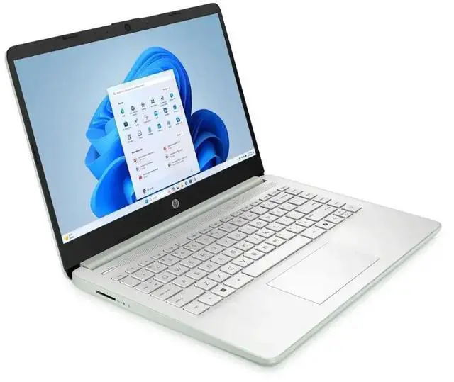 Alt view image 2 of 5 - HP 14 Lightweight Business & Student Portable Laptop 14" HD Anti-glare Intel 4-core N150 16GB RAM 192GB Storage (128GB UFS + 64GB SD Card) USB-C Long-Lasting Battery Win11