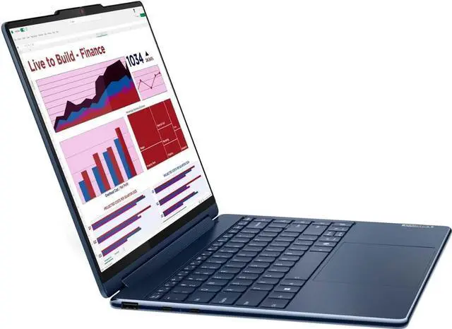 Alt view image 4 of 6 - Lenovo Yoga 9 Copilot AI 2-in-1 Laptop 14" 2.8K OLED 120Hz Touch (100% DCI-P3) Intel 16-core Ultra 7 155H (Up to 11 TOPS) 16GB DDR5 1TB SSD Backlit Fingerprint 5MP IR Privacy Camera Pen Win11