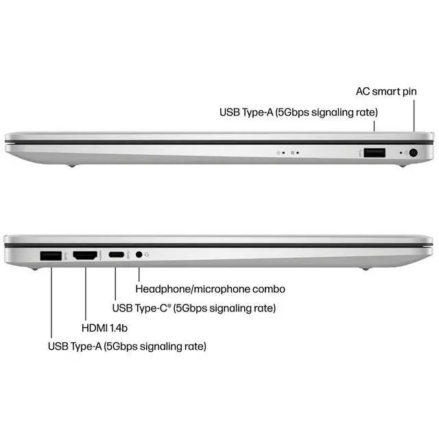 Alt view image 4 of 5 - HP 17 Business Laptop 17.3" HD+ Anti-Glare Intel 8-core i3-N305 16GB DDR4 512GB SSD USB-C Long-Lasting Battery Fast Charging Privacy Camera Win11