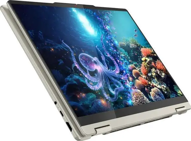 Alt view image 3 of 5 - Lenovo Yoga 7 Copilot+ AI 2-in-1 Laptop 14" WUXGA OLED Touch (100% DCI-P3, 600nits HDR) AMD 8-core Ryzen AI 7 350 (Up to 50 TOPS) 16GB DDR5 512GB SSD Backlit Fingerprint WiFi7 IR Privacy Camera Win11