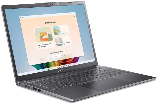 Alt view image 4 of 7 - Acer Aspire 14 AI Portable Laptop 14" WUXGA IPS Touchscreen Intel 8-core Ultra 7 258V (Up to 47 NPU TOPS - Up to 64 GPU TOPS) 32GB DDR5 1TB SSD Backlit Wi-Fi 6E FHD Webcam Win11 Copilot+ AI