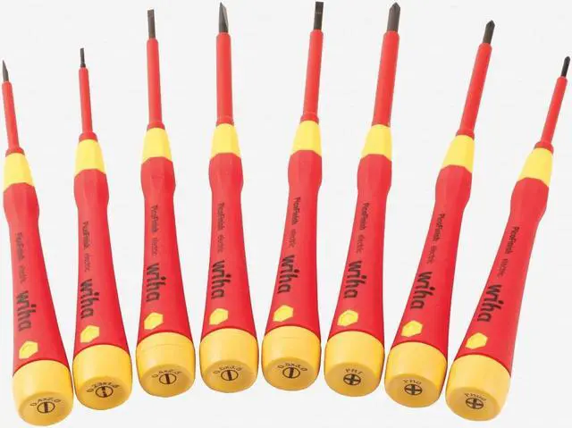 Alt view image 3 of 4 - Wiha 32088 Insulated Precision Slotted and Phillips Screwdriver Set, 8 Pieces