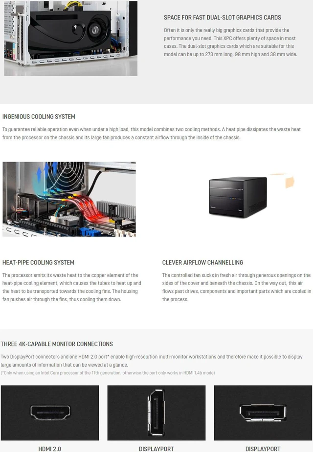 Alt view image 6 of 14 - Shuttle XPC Cube SH570R6 Mini Barebone PC Intel H570 Supports 125W 11th/10th Gen Rocket Lake/Comet Lake CPU No RAM No HDD/SSD No CPU No OS 300W 80 Plus Bronze Flex PSU