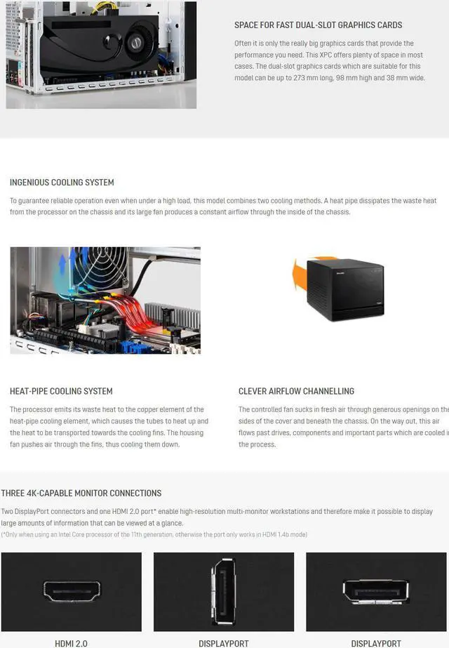 Alt view image 5 of 20 - Shuttle XPC Cube SH570R8 Mini Barebone PC Intel H570 LGA 1200 Supports 125W 11th/10th Gen Rocket Lake/Comet Lake CPU No RAM No HDD/SSD No CPU No OS 500W 80 Plus Gold Flex PSU