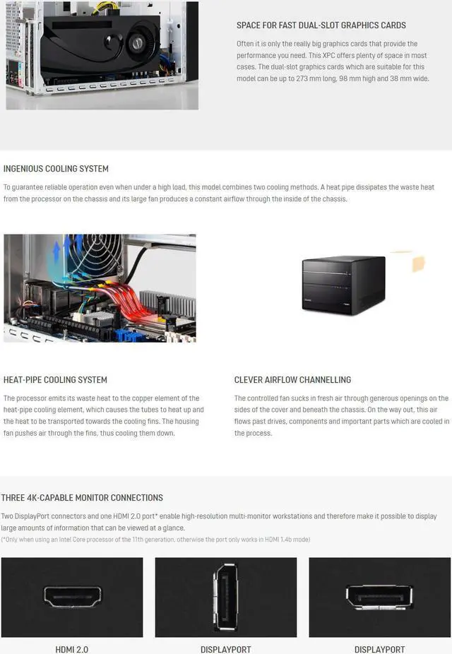 Alt view image 5 of 7 - Shuttle XPC Cube SH570R6-Plus Mini Barebone PC Intel H570 Supports 125W 11th/10th Gen Rocket Lake/Comet Lake CPU No RAM No HDD/SSD No CPU No OS 500W 80 Plus Gold Flex PSU