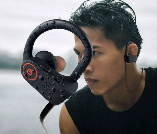Alt view image 3 of 6 - Neckband Sport Wireless Earbuds/Headsets - Green