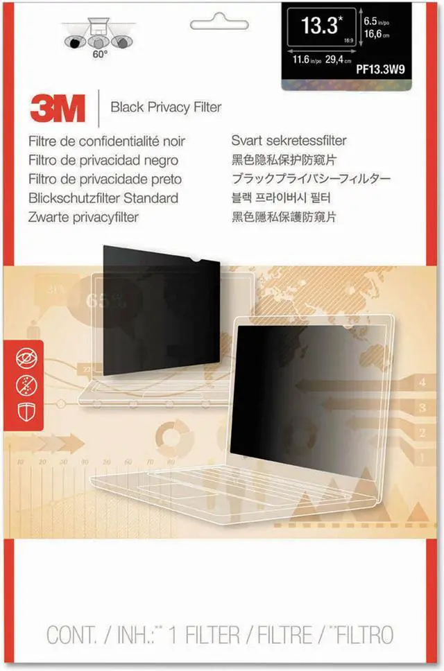 Alt view image 2 of 2 - 3M Blackout Frameless Privacy Filter for 13.3" Widescreen Notebook 16:9 PF133W9B
