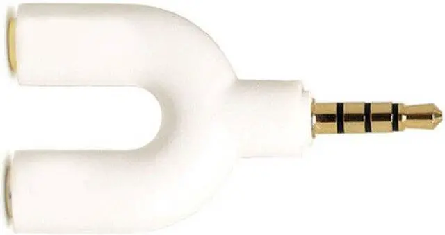 Alt view image 3 of 4 - 4 Position 3.5mm Stereo Splitter Audio to Mic Headset Jack Plug Y Adapter White