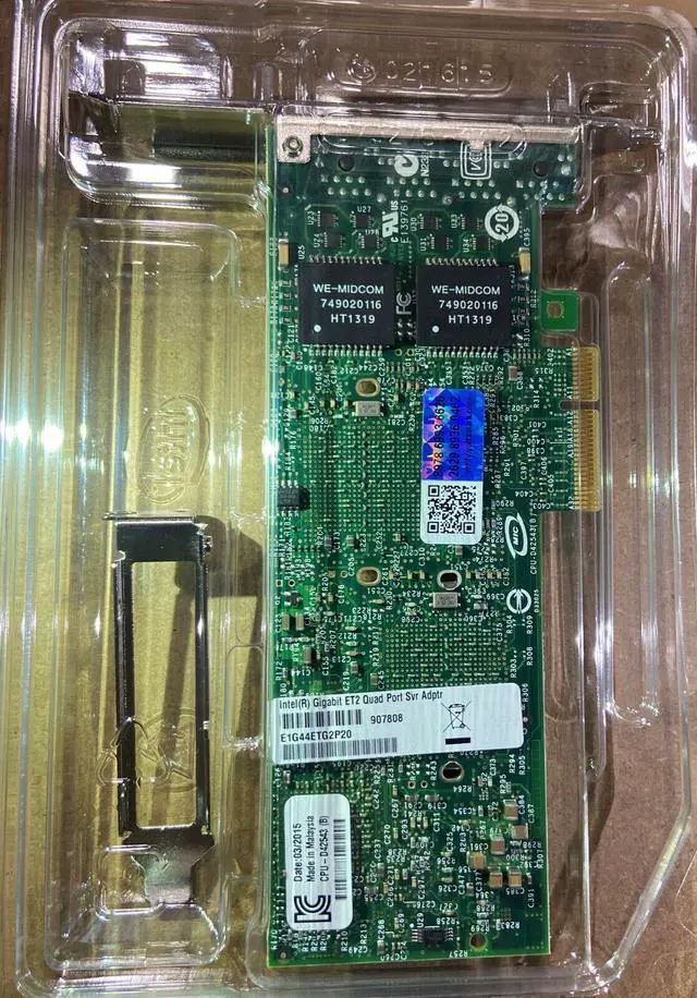 Alt view image 2 of 3 - Intel E1G44ETG2P20 Gigabit ET2 Quad Port Server Adapter NEW BROWN BOX