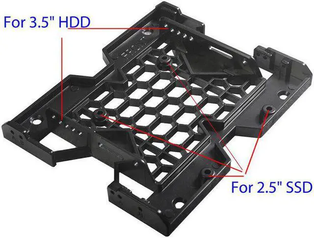 Main image of 2.5 / 3.5 to 5.25 Drive Bay Computer Case Adapter HDD Mounting Bracket SSD