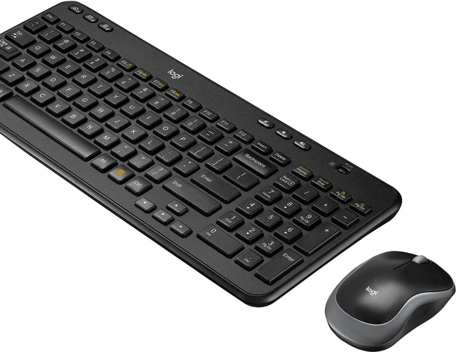 Logitech - MK360 Full-size Wireless Scissor Keyboard and Mouse - Black ...