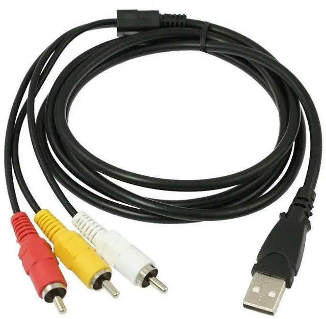 Alt view image 2 of 2 - USB Male A to 3x RCA AV A/V TV adapter Lead Cable 5ft