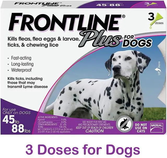 Main image of Frontline Plus for Large Dogs Flea and Tick 45-88 Lbs - 3 Doses