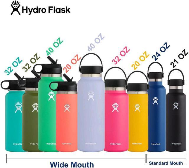  Hydro Flask Water Bottle - Stainless Steel & Vacuum Insulated -  Wide Mouth 2.0 with Leak Proof Flex Cap - 32 oz, Watermelon: Home & Kitchen