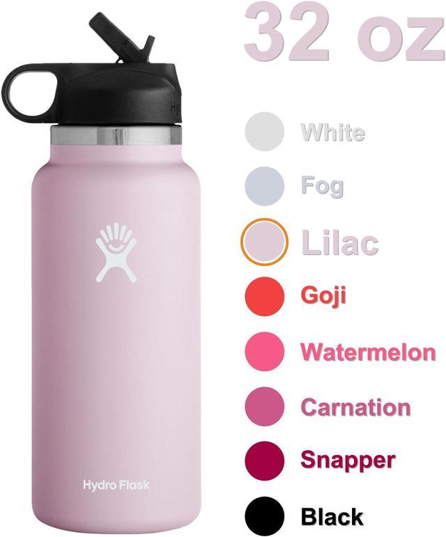 Hydro Flask 2.0 Wide Mouth 32 oz Water Bottle with Straw Lid-Stainless Steel, Reusable, Vacuum Insulated-Lilac
