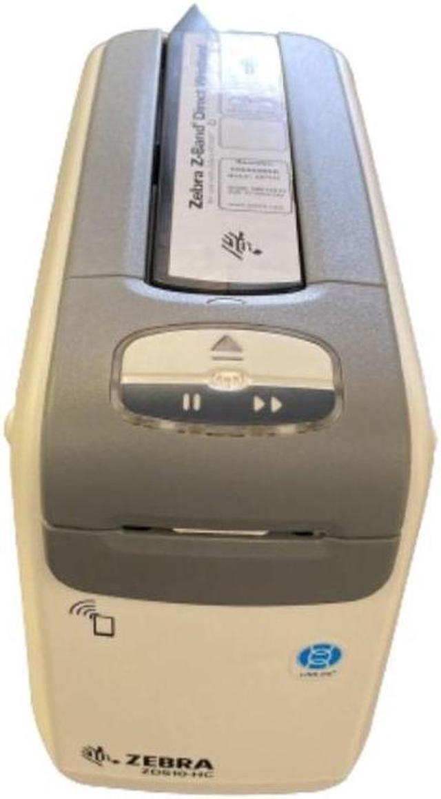 Refurbished: Zebra ZD510-HC Mono Direct Thermal Wristband Printer with USB  LAN BT, 300 dpi, 1.2 in Print Width, Antimicrobial-Coated Z-Band Wristbands 