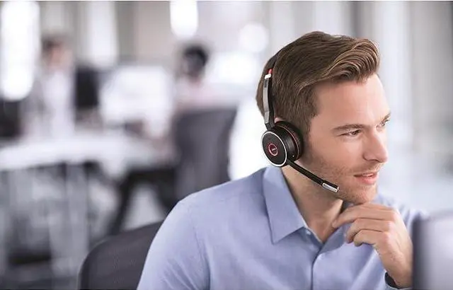 Alt view image 7 of 8 - Jabra EVOLVE 75 Headset UC Stereo - Stereo - Wireless - Bluetooth - 100 ft - 20 Hz - 20 kHz - Over-the-head - Binaural - Circumaural - Noise Canceling