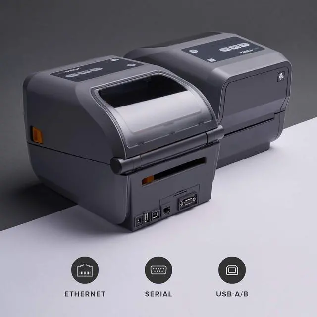 Alt view image 2 of 7 - Ze bra ZD620t Thermal Transfer Desktop Printer 203 dpi Print Width 4 in Ethernet Serial USB ZD62042-T01F00EZ