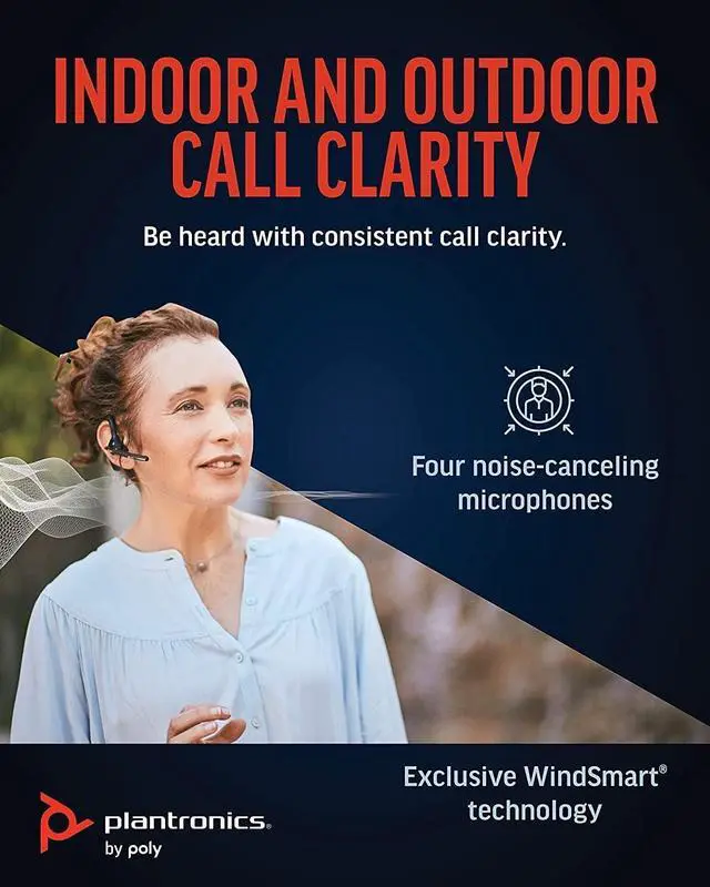Alt view image 4 of 5 - Plantronics by Poly Voyager 5200 UC Wireless Headset & Charging Case - Single-Ear Bluetooth Headset w/Noise-Canceling Mic - Connect Mobile/Mac/PC via Bluetooth - Works w/Teams, Zoom - (206110-102)