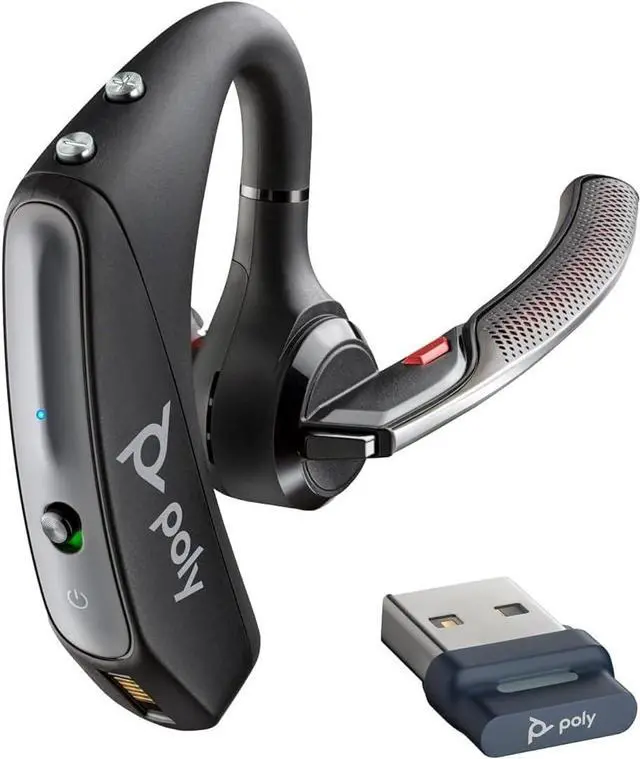 Main image of Plantronics by Poly Voyager 5200 UC Wireless Headset & Charging Case - Single-Ear Bluetooth Headset w/Noise-Canceling Mic - Connect Mobile/Mac/PC via Bluetooth - Works w/Teams, Zoom - (206110-102)