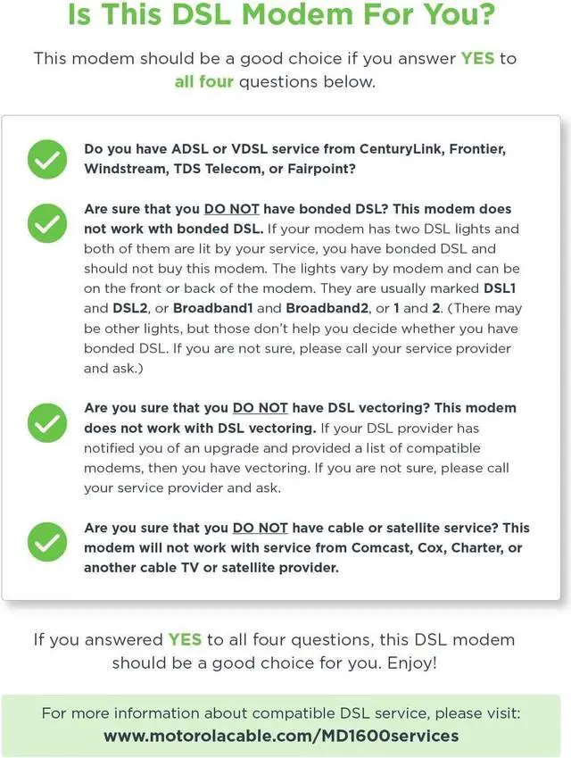 Alt view image 5 of 5 - Motorola MD1600 VDSL2/ADSL2+ Modem and AC1600 WiFi Gigabit Router Black Tested
