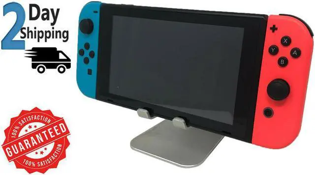 Alt view image 6 of 19 - Nintendo HADSKABAA Switch Gaming Console with Neon Blue and Red Joy-Con Controllers - Black