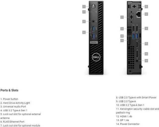 Alt view image 3 of 4 - Dell OptiPlex 7010 C36TD Black Mini Desktop, i5-13500T, 16GB, 256GB PCIe SSD, Intel UHD 770, Windows 11 Pro