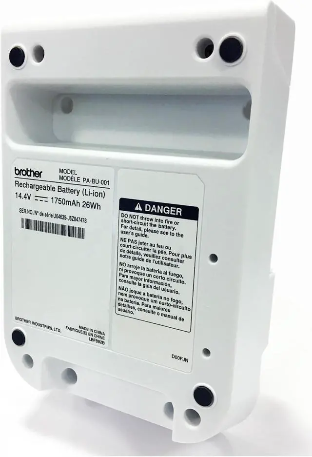 Alt view image 14 of 19 - Brother International - PABU001 - Brother QL-810/820 Rechargeable Battery - For Label Printer - Battery Rechargeable -