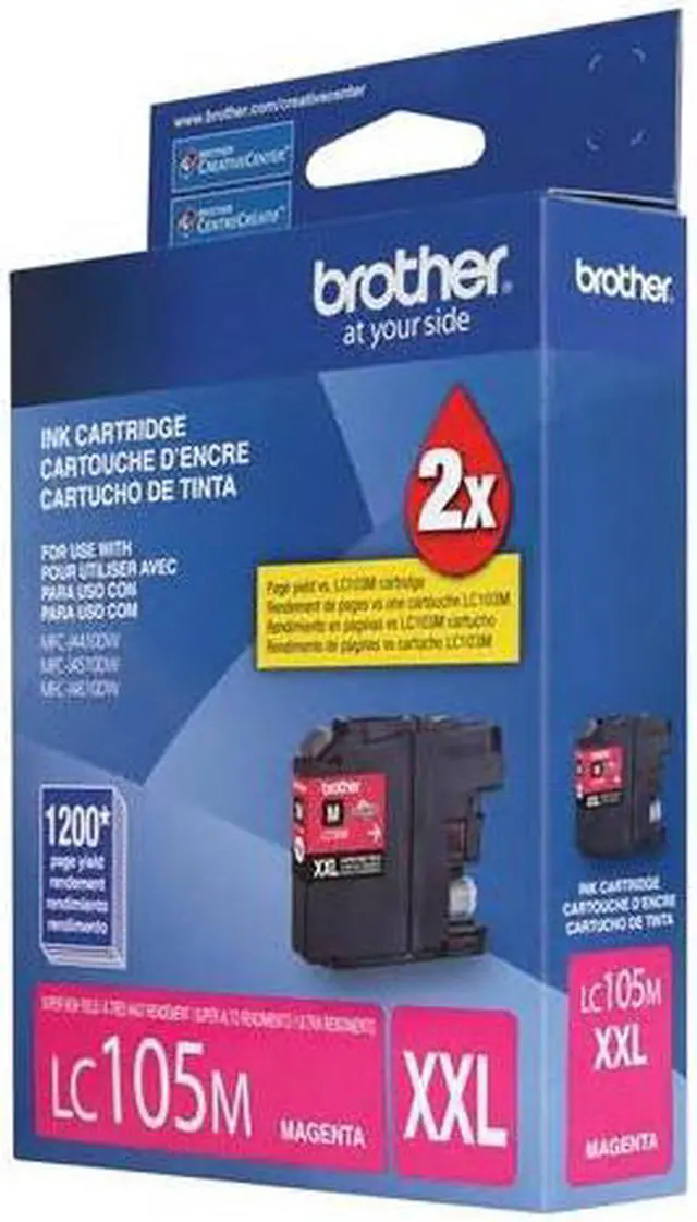 Alt view image 6 of 6 - Brother LC105MS Ink Cartridge 1,200 Pages Yield; Magenta