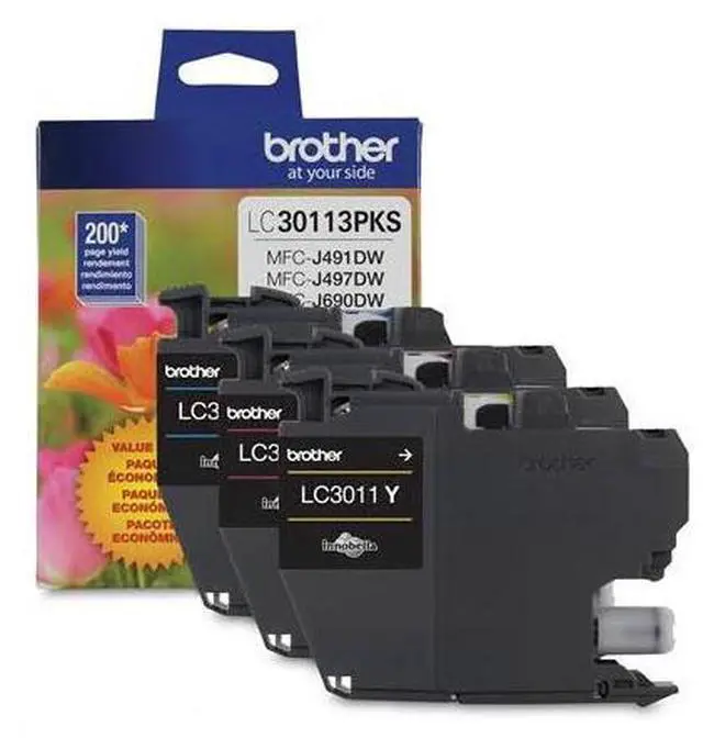 Alt view image 4 of 18 - Brother LC30113PKS Ink Cartridge - Combo Pack - Cyan/Magenta/Yellow