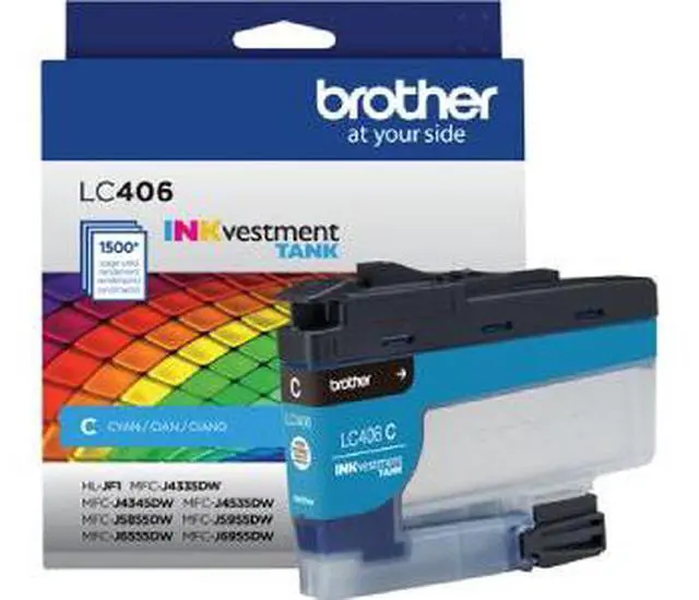 Alt view image 3 of 10 - Brother LC406CS INKvestment Ink 1500 Page-Yield Cyan