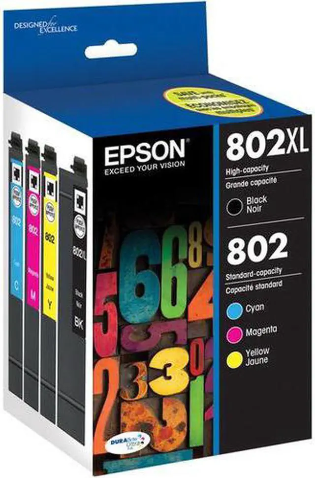 Alt view image 7 of 14 - Epson DURABrite Ultra 802XL Original Ink Cartridge Combo Pack - B/C/M/Y