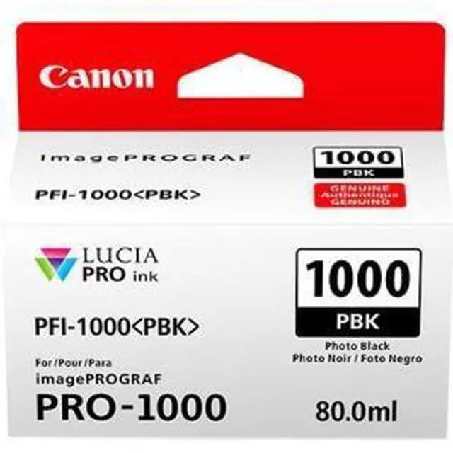 Alt view image 5 of 11 - Canon PFI-1000 PBK Photo Black LUCIA PRO ink for imagePROGRAF PRO-1000 #0546C002