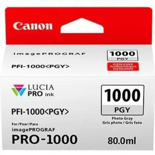 Alt view image 3 of 7 - Canon PFI-1000 PGY LUCIA PRO Photo Gray Ink Tank (80ml)