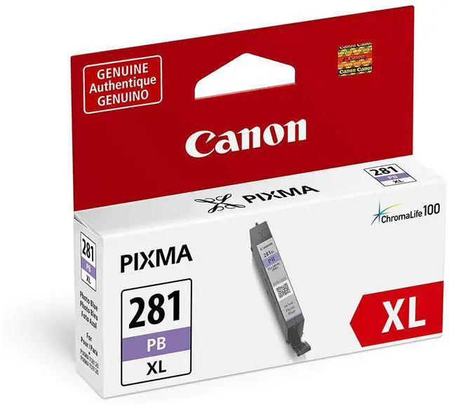 Alt view image 9 of 12 - Canon CLI-281XL Original Ink Cartridge - Blue - Inkjet - 1 Each
