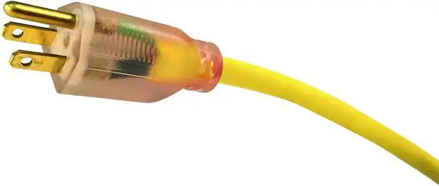 Alt view image 3 of 4 - USW 12/3 25ft SJTW Yellow Heavy Duty Extension Cord with Lighted Pow-R-Block