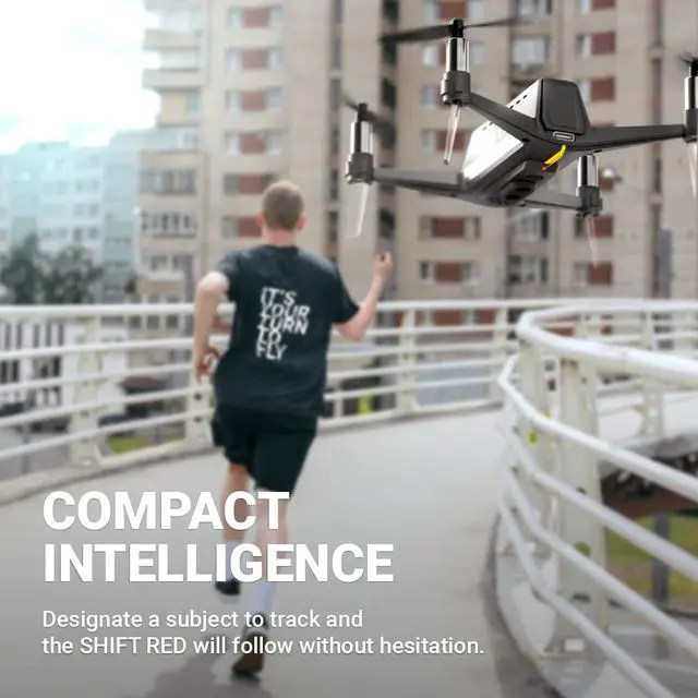 Alt view image 2 of 8 - SHIFT RED Drone HI-LITE PKG - Easy & Free Flight with 3D-Sensing Controller, Autonomous Follow me, Stable Hovering, FHD Camera for Kid & Adult, One-Click sharing to social media, 4 LV speed