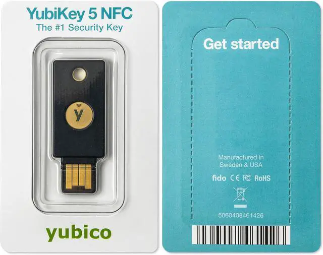 Alt view image 5 of 15 - Yubico YubiKey 5 NFC - Two factor authentication security key -  USB-A / NFC