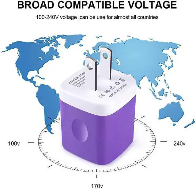 Alt view image 3 of 7 - USB Wall Plug  Single Port Charging Blocks 5 Pack Wall USB Charging Plug USB Adapter Cube Compatible iPhone 11 Xs 8 7 6S Samsung S20+ S10 S9+ S8 S7 S6 Edge Note 9 8 LG G8 G7 G5 V30 Moto G6