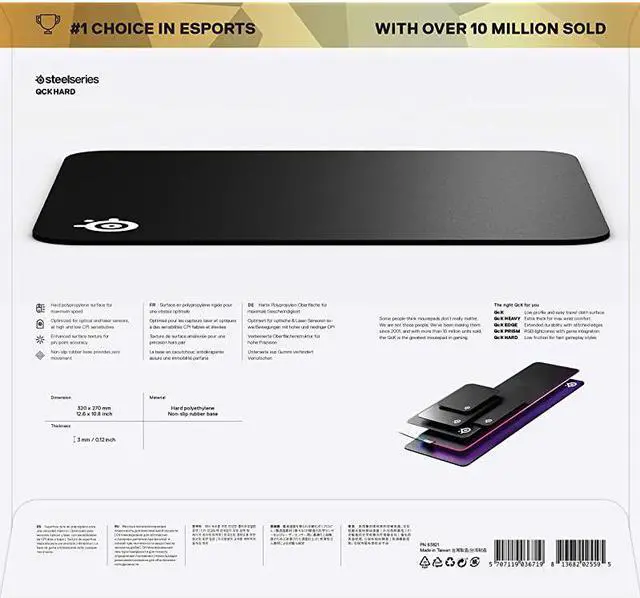 Alt view image 7 of 7 - QcK Gaming Surface Medium Hard Minimal Friction Pinpoint Accuracy