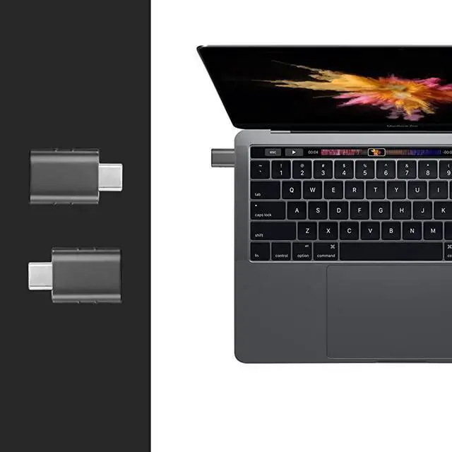 Alt view image 6 of 7 - C to Adapter Pack of 2 C Male to 3 Female Adapter Compatible with iMac 2021 iPad Pro 2021 MacBook Pro 2020 MacBook Air 2020 Dell XPS and Other Type C or Thunderbolt 3 Devices Space Grey