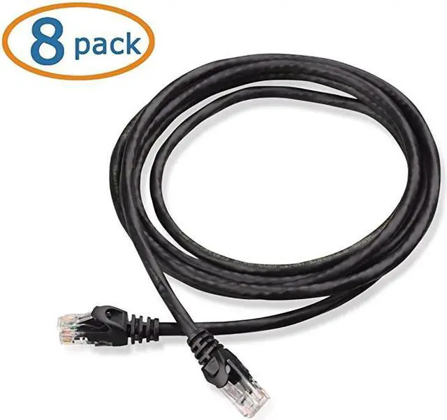 Alt view image 2 of 2 - 8Pack Snagless Short Cat5e Ethernet Cat5e Cat 5e in Black 7 ft
