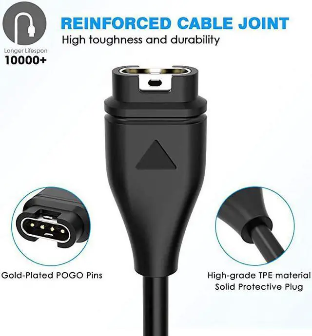 Alt view image 4 of 6 - Compatible with Garmin vivoactive 3 / Forerunner 745 / 45S / Swim 2 Charger,Replacement 3.3ft USB Charger Adapter Charge Cord Charging Cable for Garmin vivoactive 3 Forerunner 745 Smart Watch