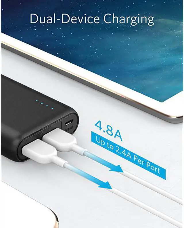 Alt view image 4 of 6 - Portable Charger  PowerCore 20100mAh Ultra High Capacity Power Bank with 48A Output and PowerIQ Technology External Battery Pack for iPhone iPad amp Samsung Galaxy amp More Black