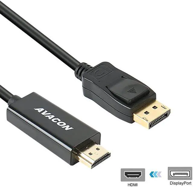 Main image of DisplayPort to HDMI 6 Feet GoldPlated Cable  Display Port to HDMI Adapter Male to Male Black