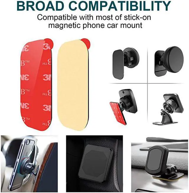 Alt view image 4 of 7 - 3M VHB Sticky Adhesive Pads Replacement Mounting Tape 4 PCS Dashboard Sticker Pads for Magnetic Phone Car MountCarMountAdhesiveDouble Sided 3M Adhesive PadsCar Mount Sticker Tapes
