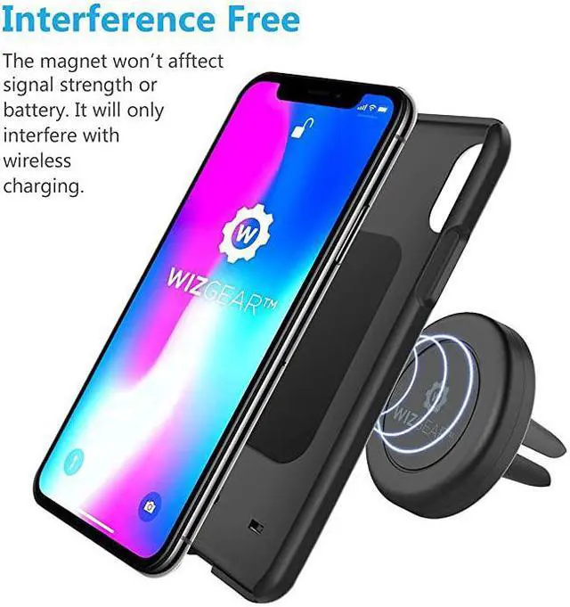 Alt view image 5 of 5 - Magnetic Phone Car Mount  2 PACK Universal Air Vent Magnetic Phone Car Mount Phone Holder for Cell Phones and Mini Tablets with Fast SwiftSnap Technology With 4 Metal Plates